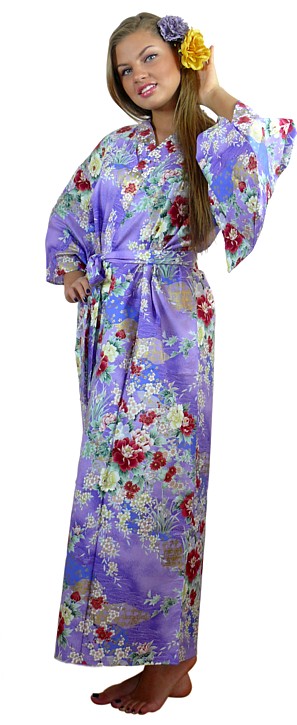 японское кимоно из хлопка УТРЕННИЙ САД