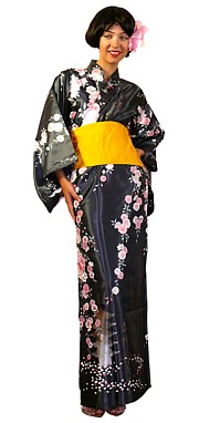 японское кимоно САКУРА, черное