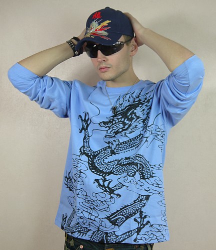 мужская бексболка с вышивкой ДРАКОН и иероглифами