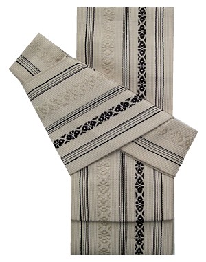 японский мужской пояс оби с готовым узлом - дзукури оби