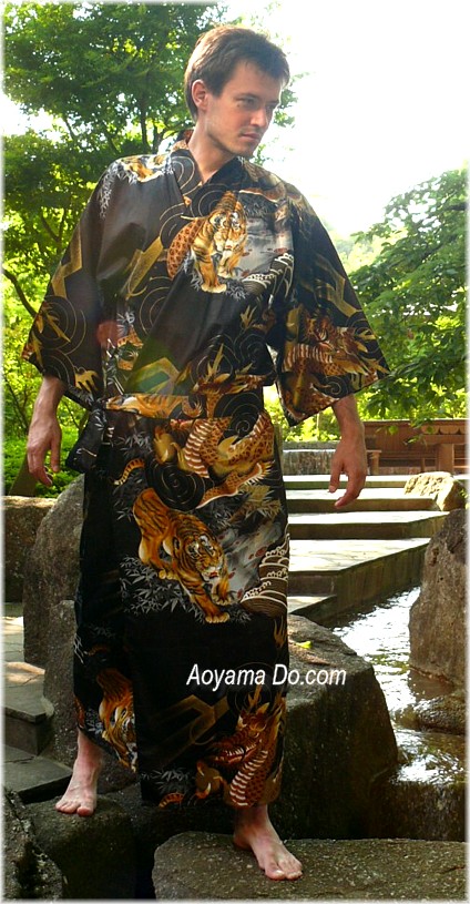 японское мужское кимано АОЯМА, хлопок 100%