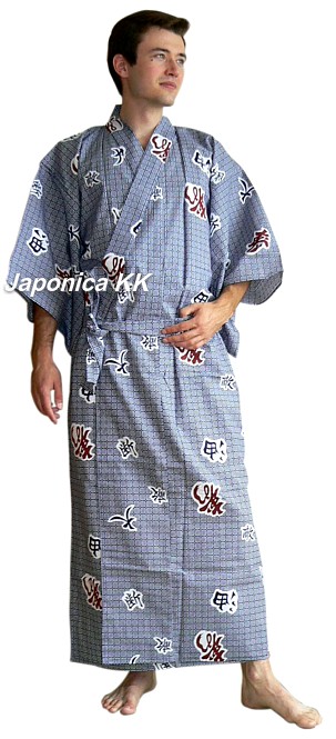мужской халат-кимоно (юката), Япония, хлопок 100%