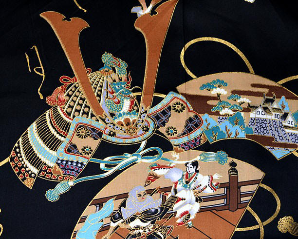 рисунок на японском мужском кимоно