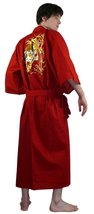  мужской японский халат- кимоно с вышивкой