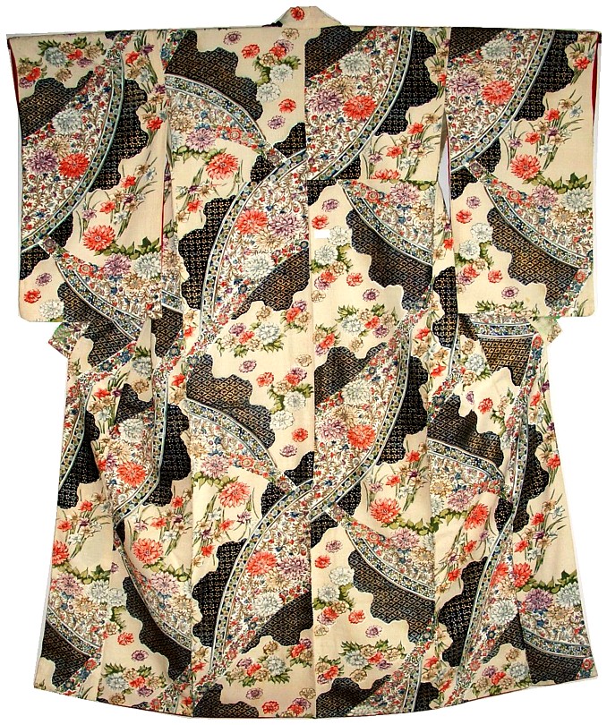 японское шелковое кимоно, винтаж