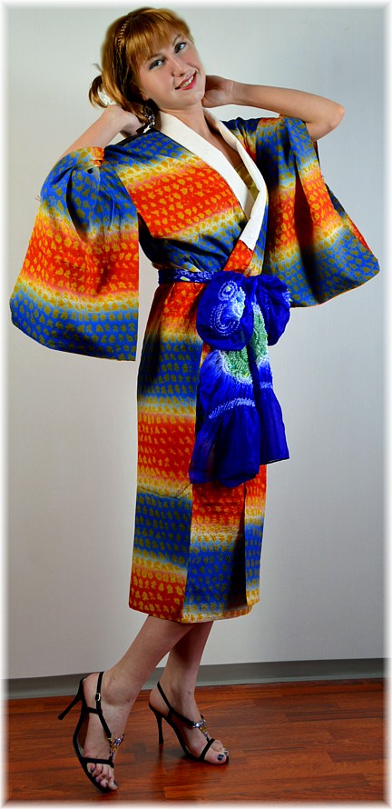 японское шелковое летнее кимоно, 1930-e гг.