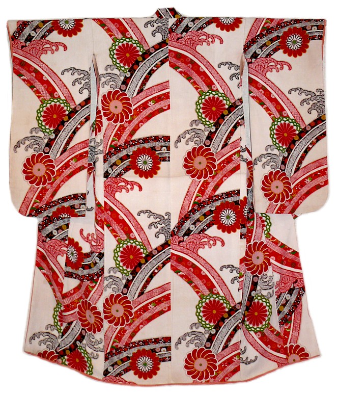 японское традиционное  шелковое кимоно, 1920-е гг.