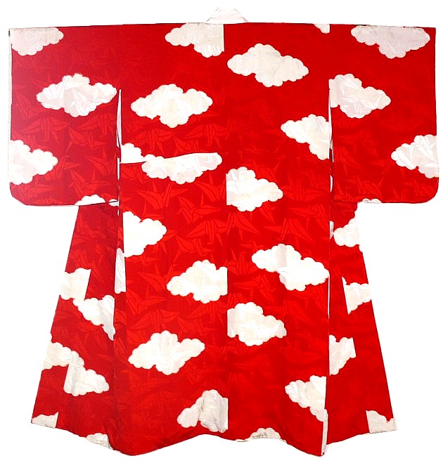 японское антикварное женское кимоно из шелка