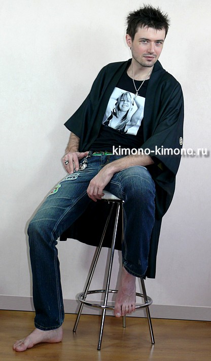 японское мужское хаори из шелка