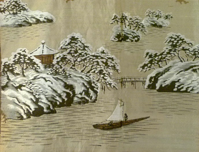 японское традиционное мужское хаори (жакет), деталь дизайна подкладки